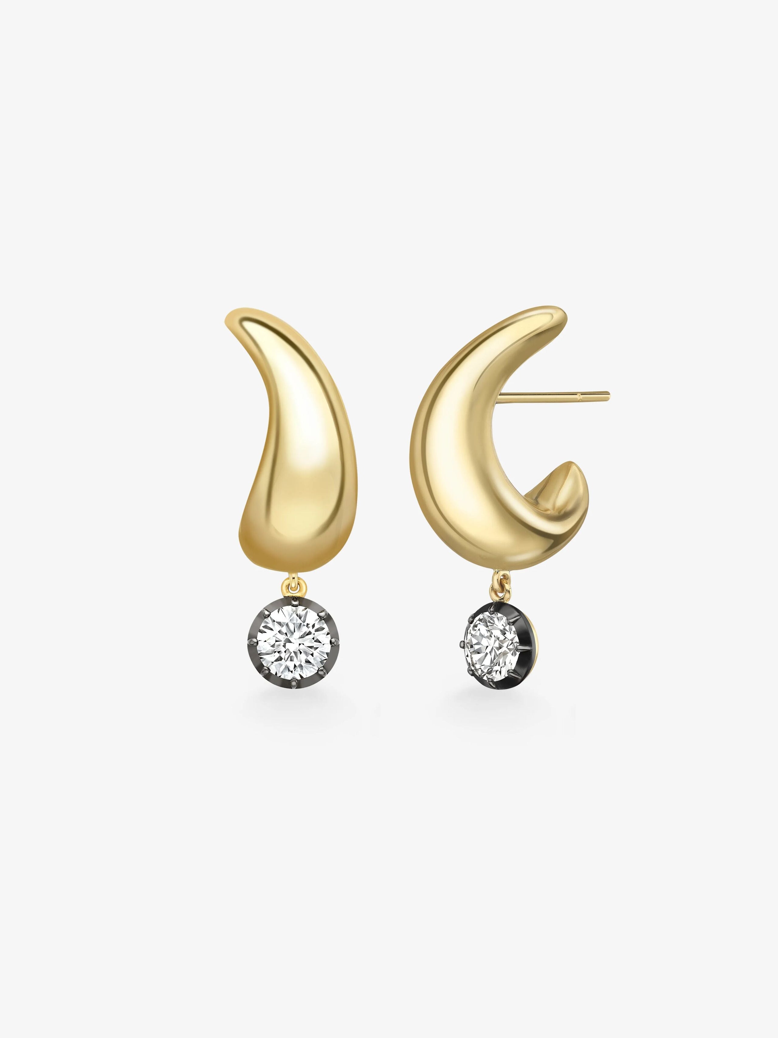 Rush Hour 'Til Late Yellow Gold 0.70ct Diamond Earrings View 2