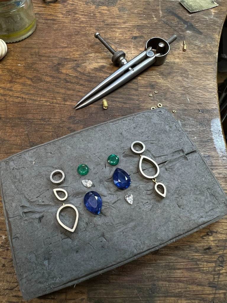 Asymmetric Earrings in Production