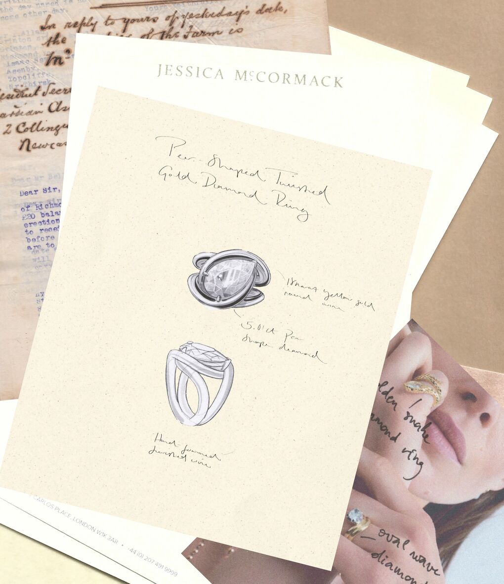 Twisted Pear-Shaped Ring Sketch