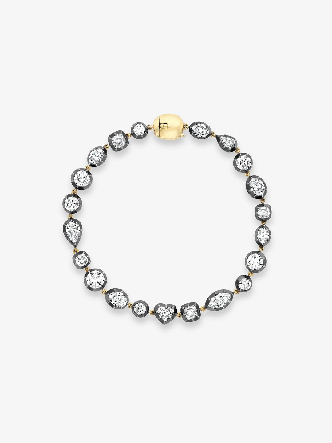Signature Multi-Shape Diamond Button Back Bracelet  View 1