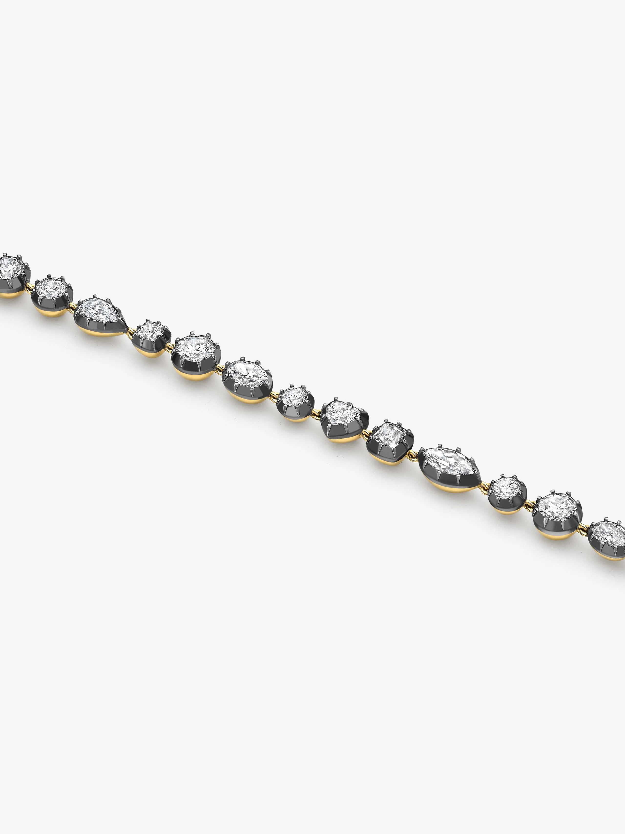 Signature Multi-Shape Diamond Button Back Bracelet View 2