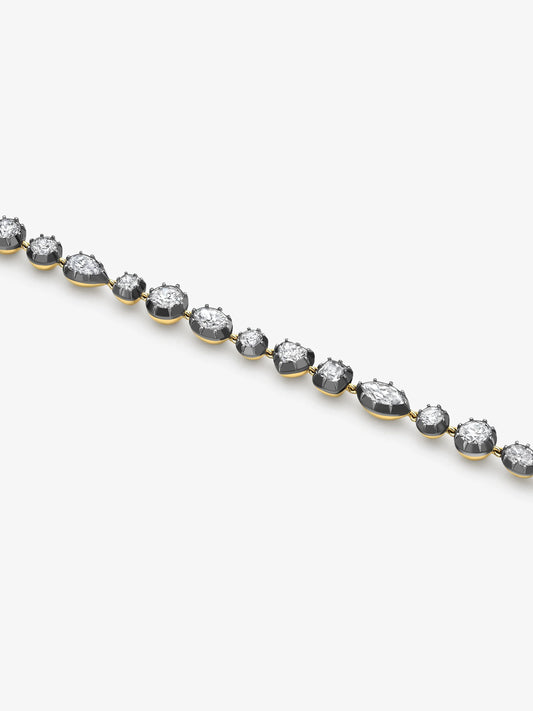 Signature Multi-Shape Diamond Button Back Bracelet View 2