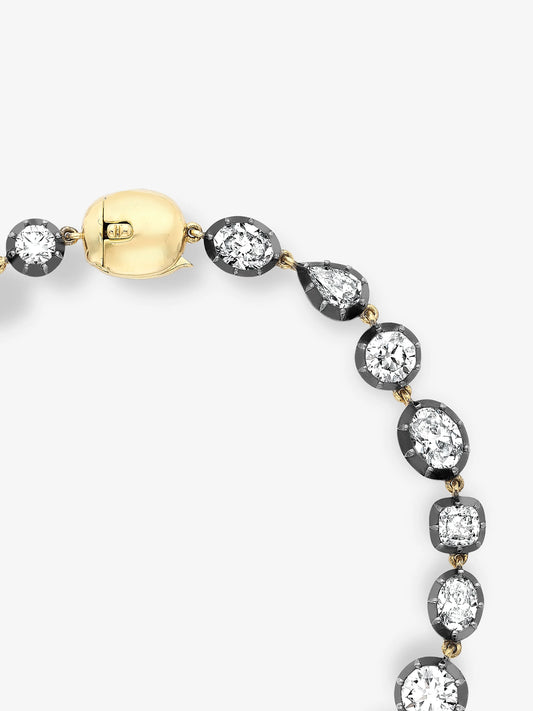 Signature Multi-Shape Diamond Button Back Bracelet View 3