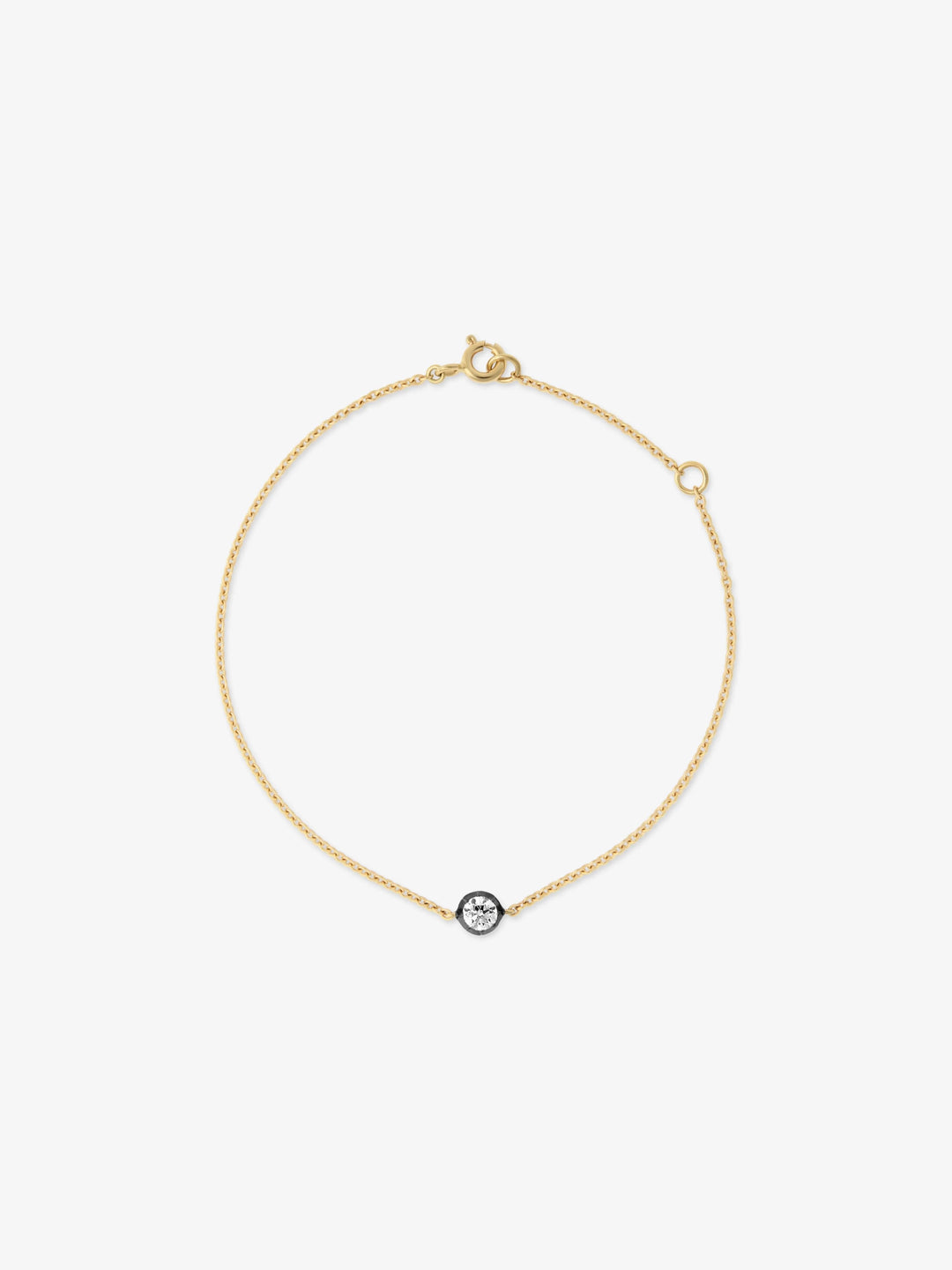 Georgian Cut-Down 0.25ct Diamond & Blackened Gold Bracelet  View 1