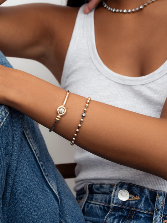 Forget Me Knot 0.80ct Diamond Rose Gold Bangle View 3