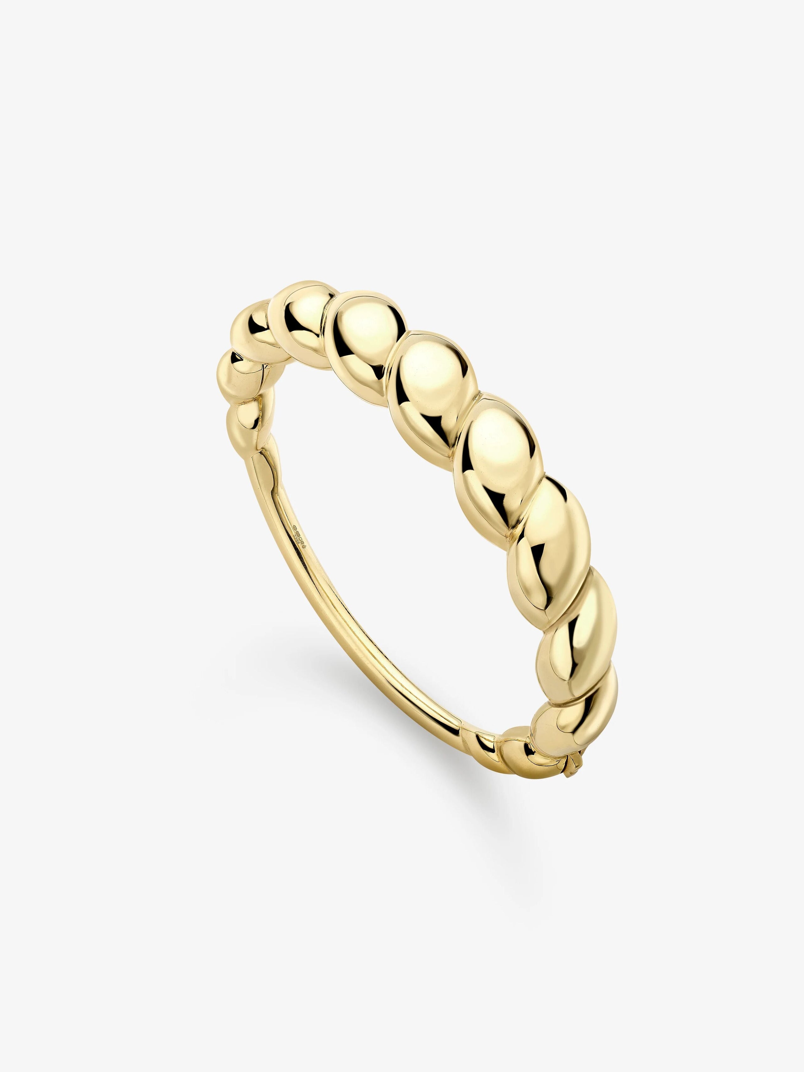 Beaches Wide Gold Conch Shell Bangle View 4