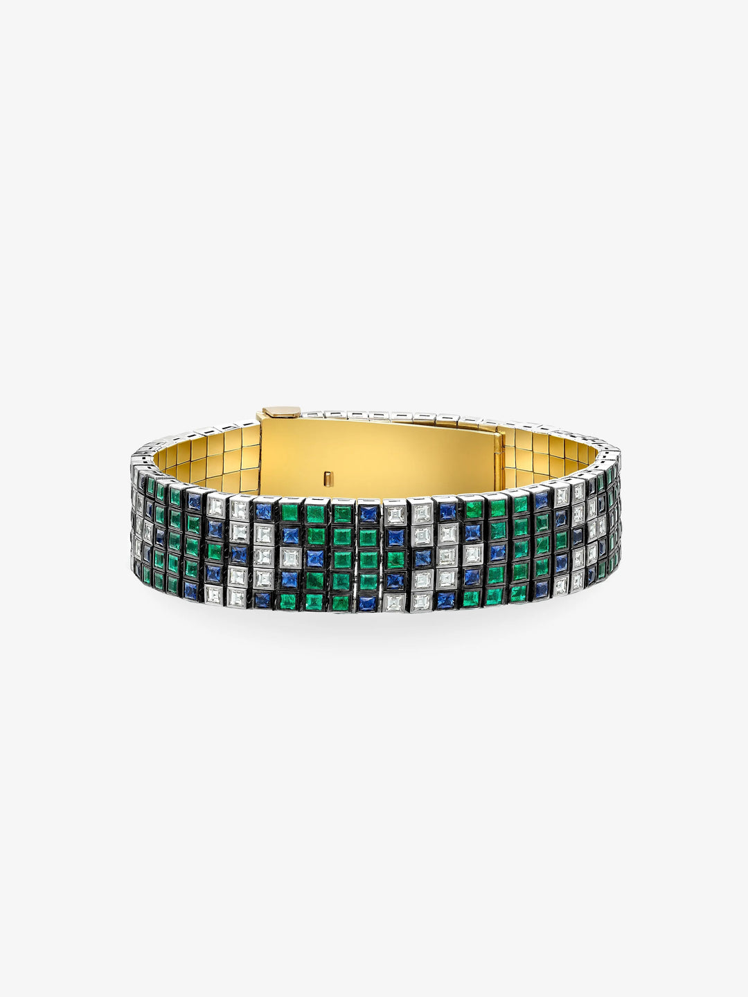 Tapestry Emerald, Diamond & Sapphire Chevron Bracelet  View 1