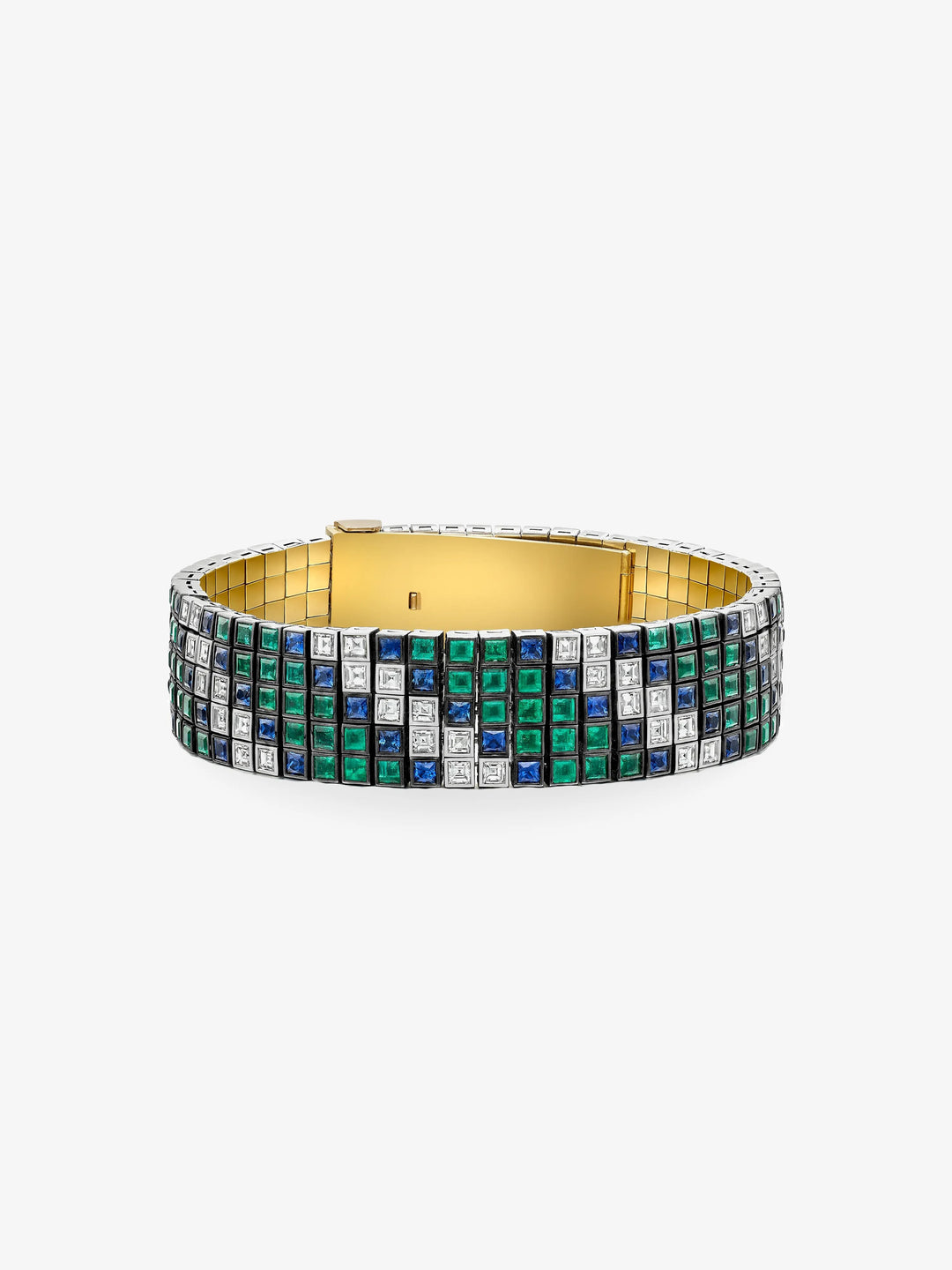 Tapestry Emerald, Diamond & Sapphire Italic Bracelet  View 1