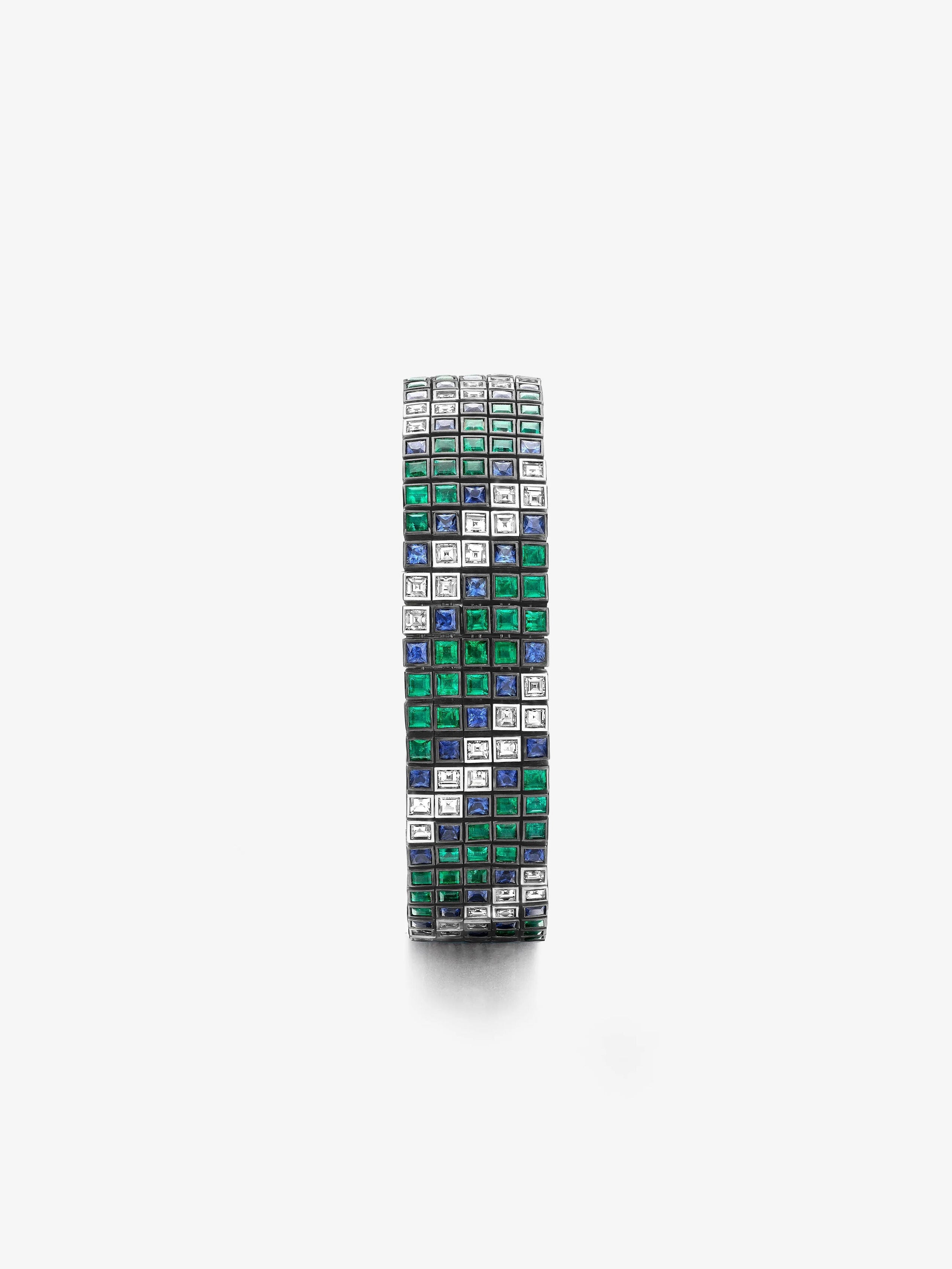 Tapestry Emerald, Diamond & Sapphire Italic Bracelet View 2