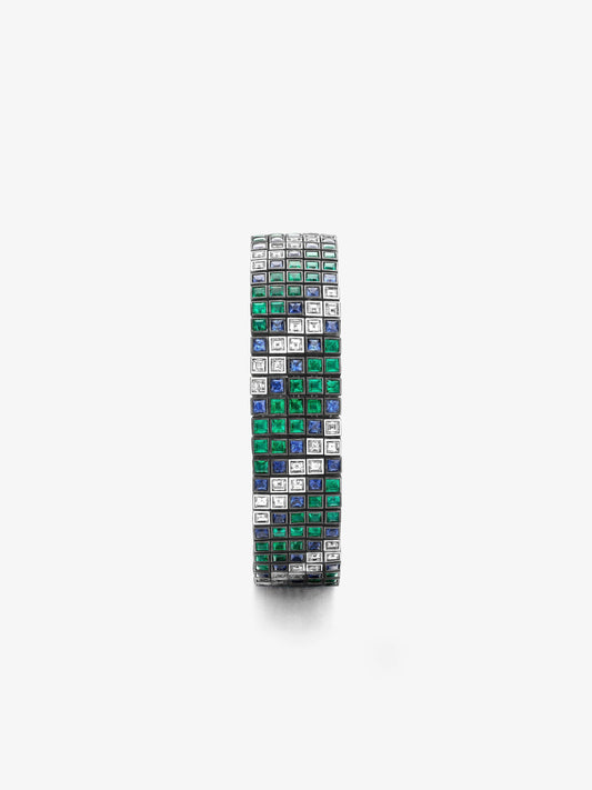 Tapestry Emerald, Diamond & Sapphire Italic Bracelet View 2