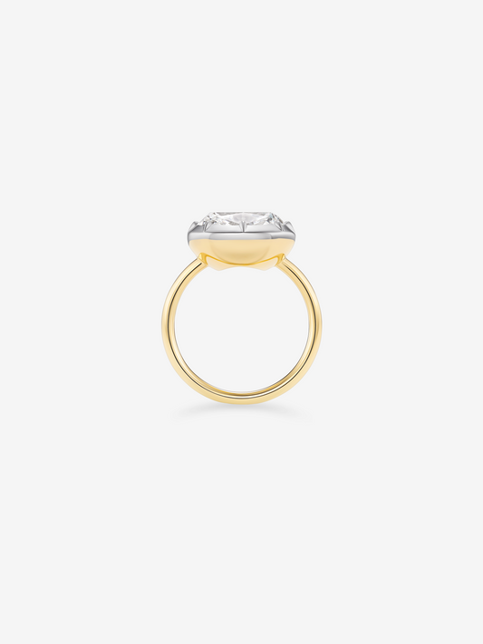 6.04ct East-West Cushion Diamond & White Gold Button Back Ring View 3