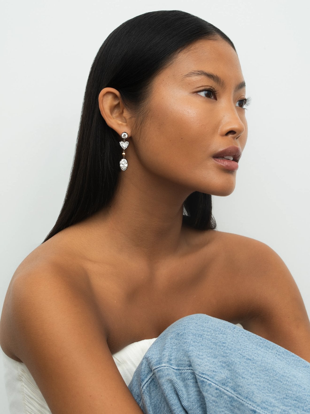 Ball n Chain Multi-shape Diamond Earrings View 3