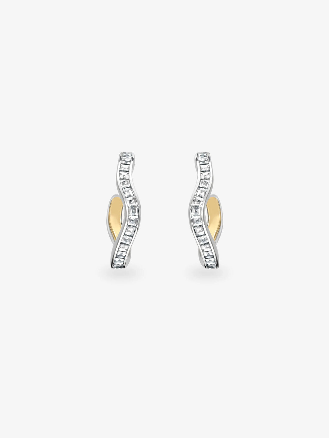Carmela Carré-Cut Diamond & White Gold Spaghetti Hoop Earrings  View 1