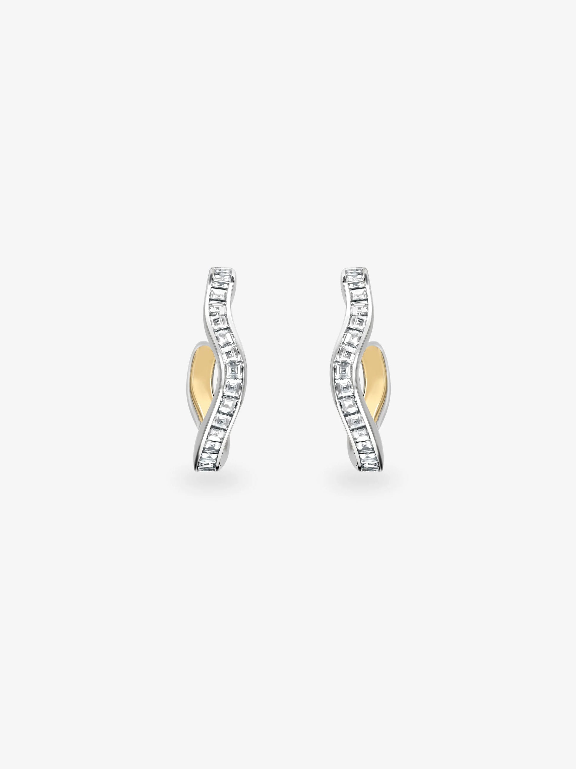 Carmela Carré-Cut Diamond & White Gold Spaghetti Hoop Earrings View 1