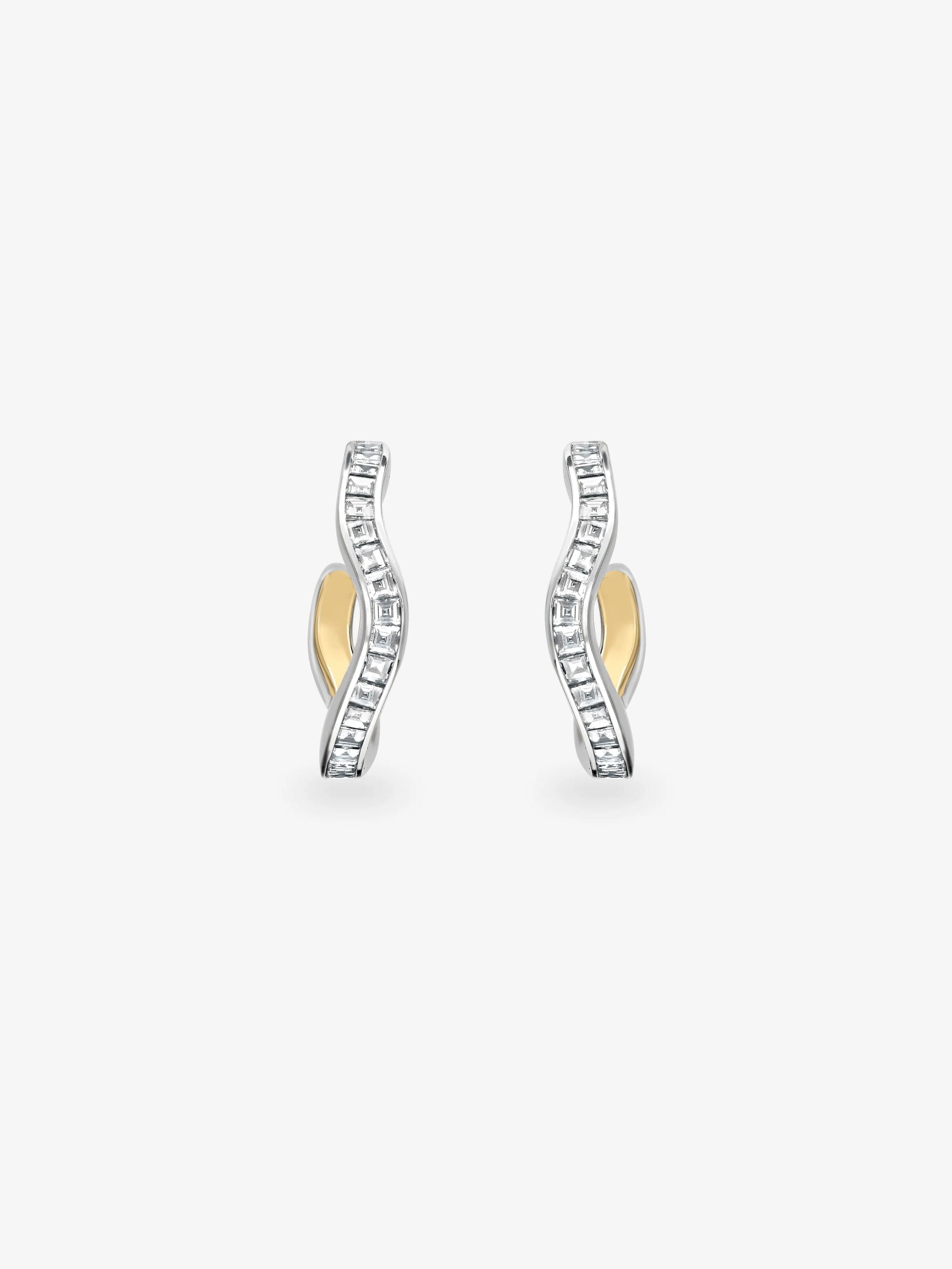 Carmela Carré-Cut Diamond & White Gold Spaghetti Hoop Earrings View 1