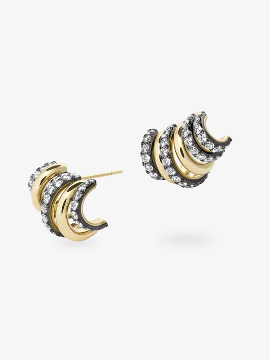 Carmela Diamond & Blackened Gold Spaghettio Earrings View 2