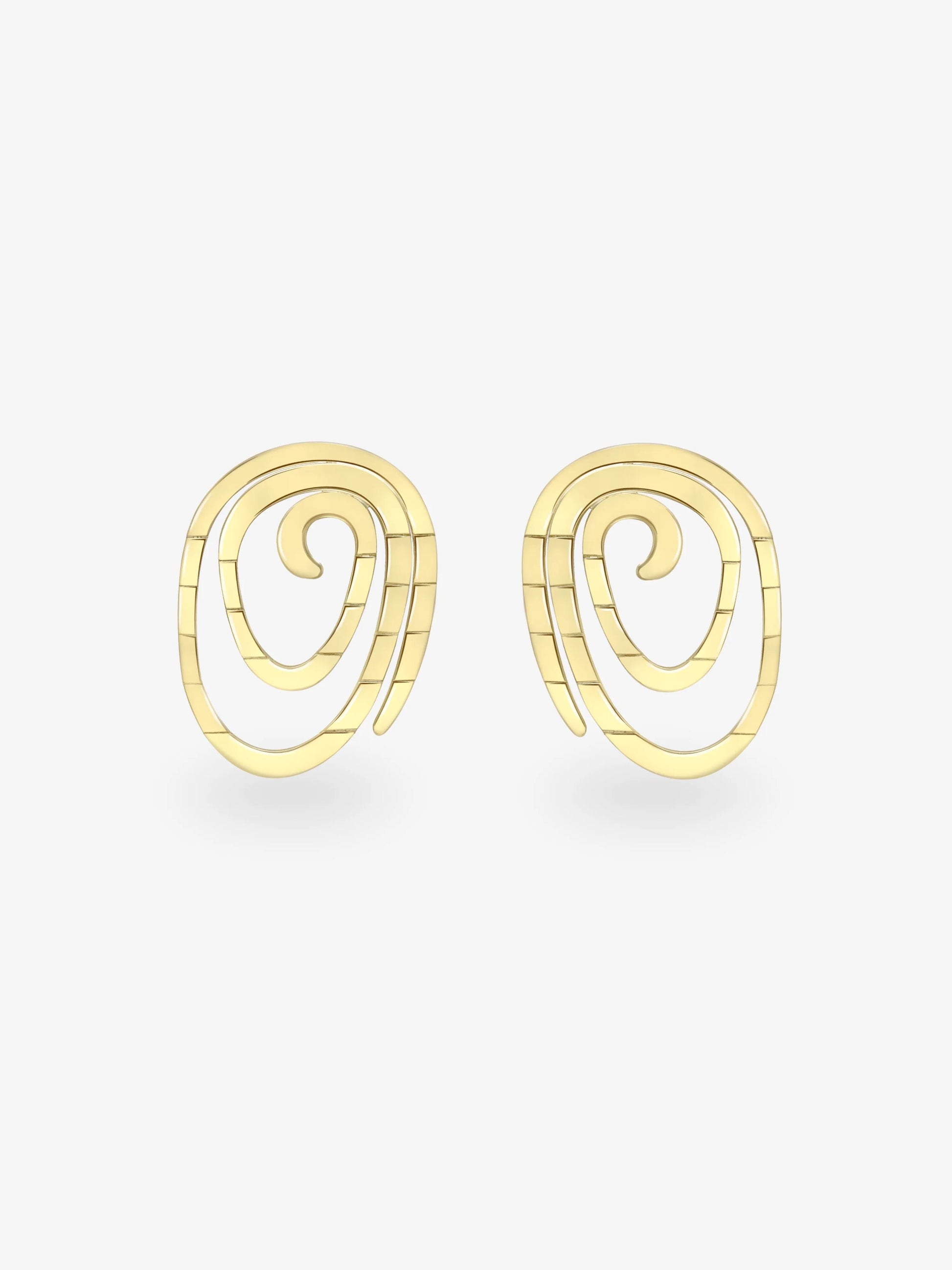 Carmela Gold Spiral Earrings View 1