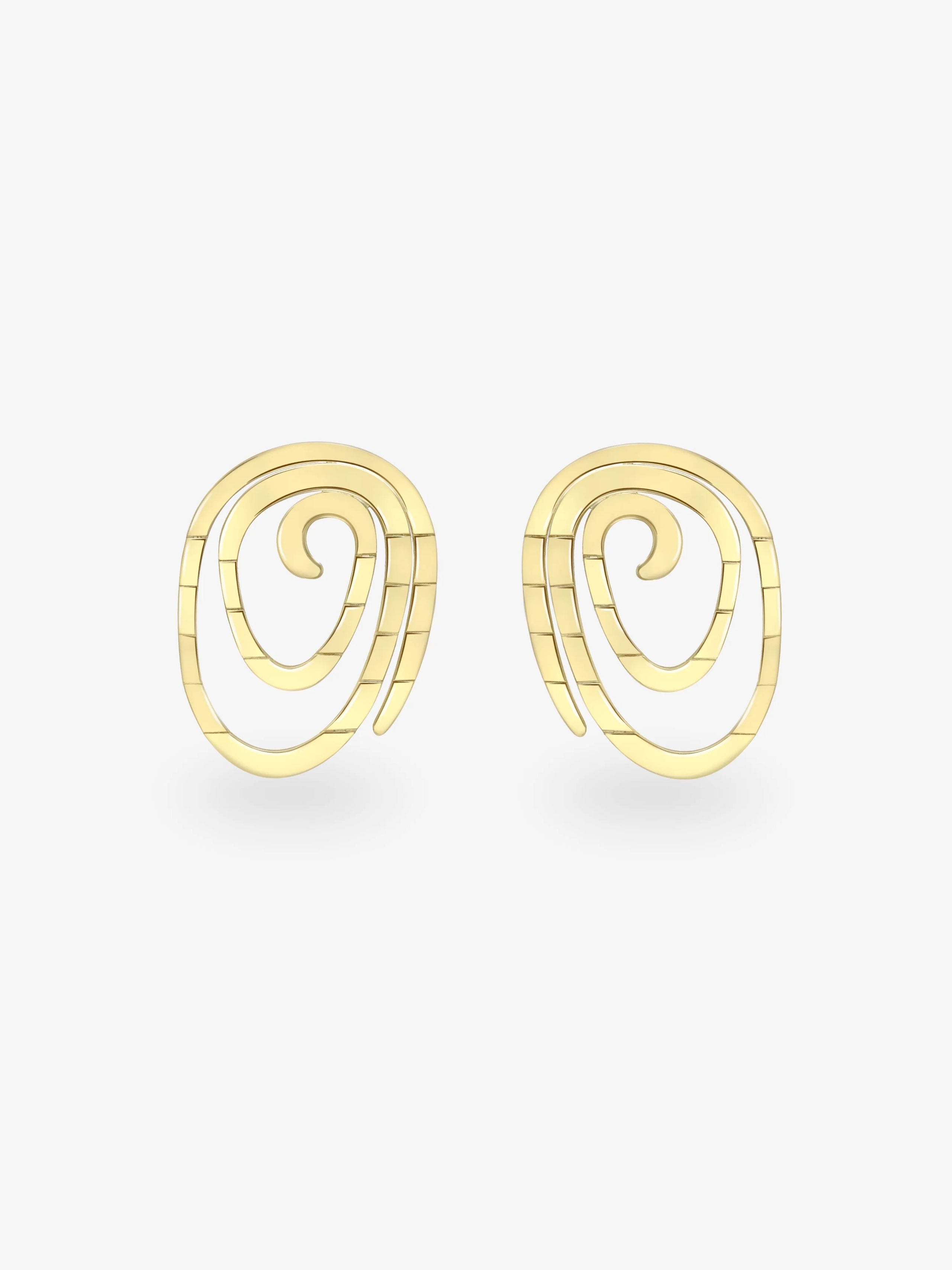 Carmela Gold Spiral Earrings View 1