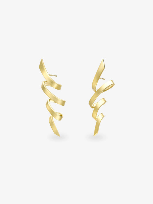 Carmela Gold Tagliatelle Earrings View 2