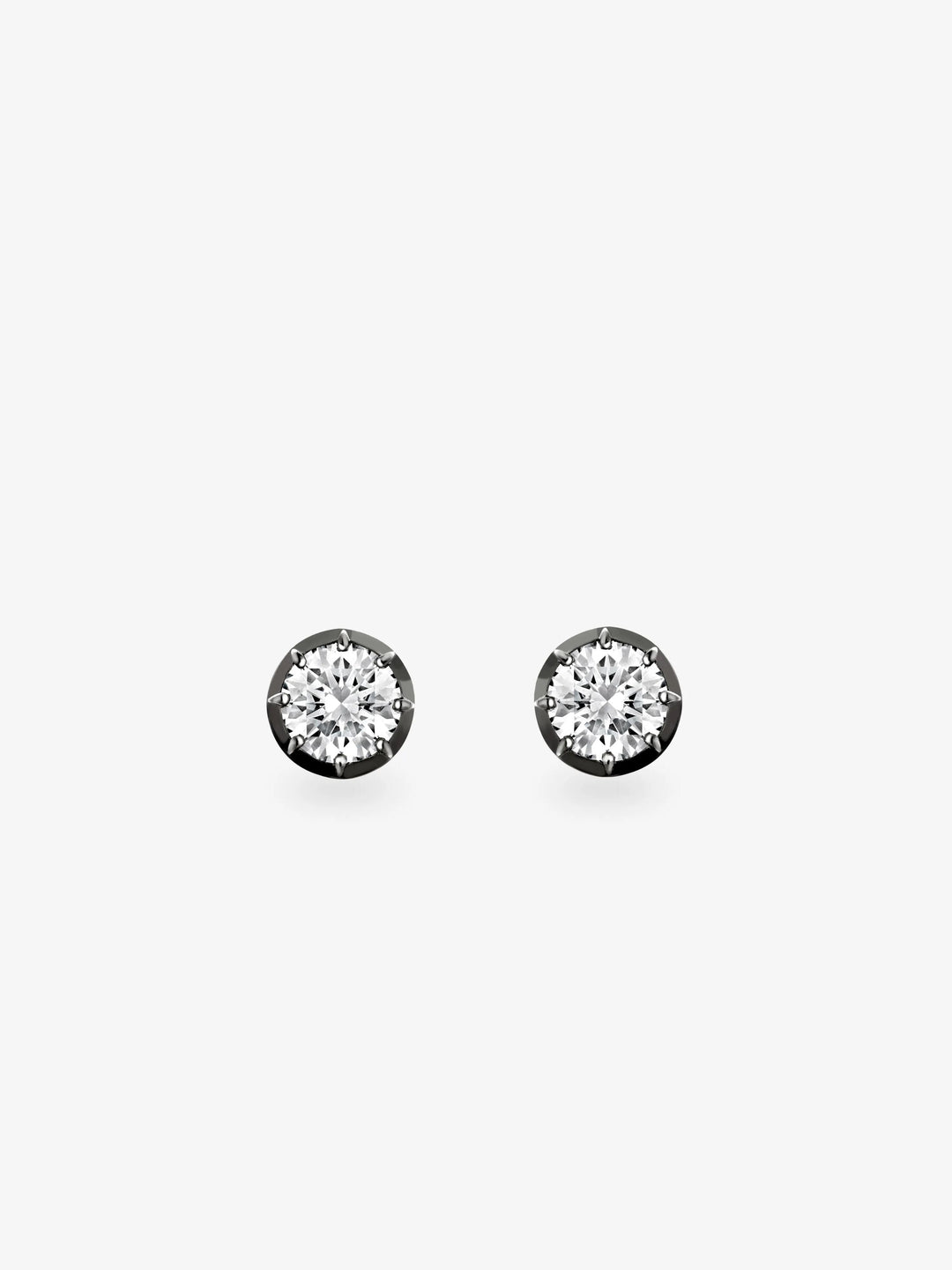 0.50ct Diamond & Blackened Gold Stud Earrings  View 1