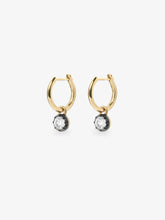 0.20ct Diamond & Blackened Gold Gypset Hoop Earrings