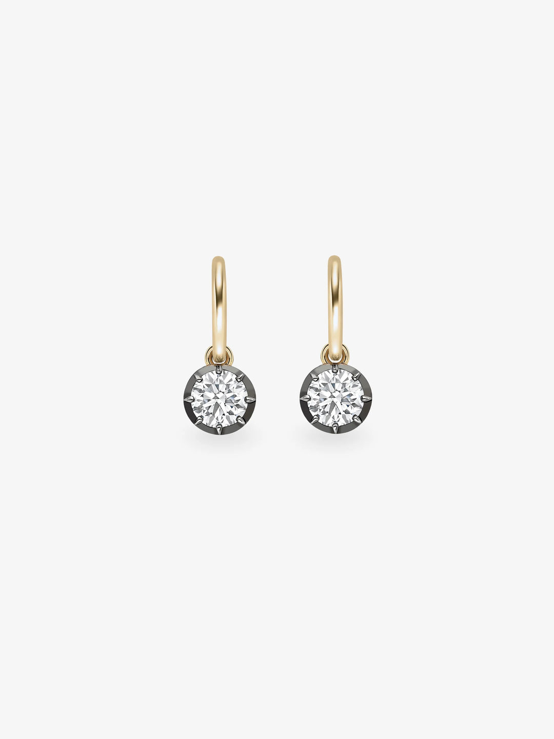 0.90ct Diamond & Blackened Gold Gypset Hoop Earrings