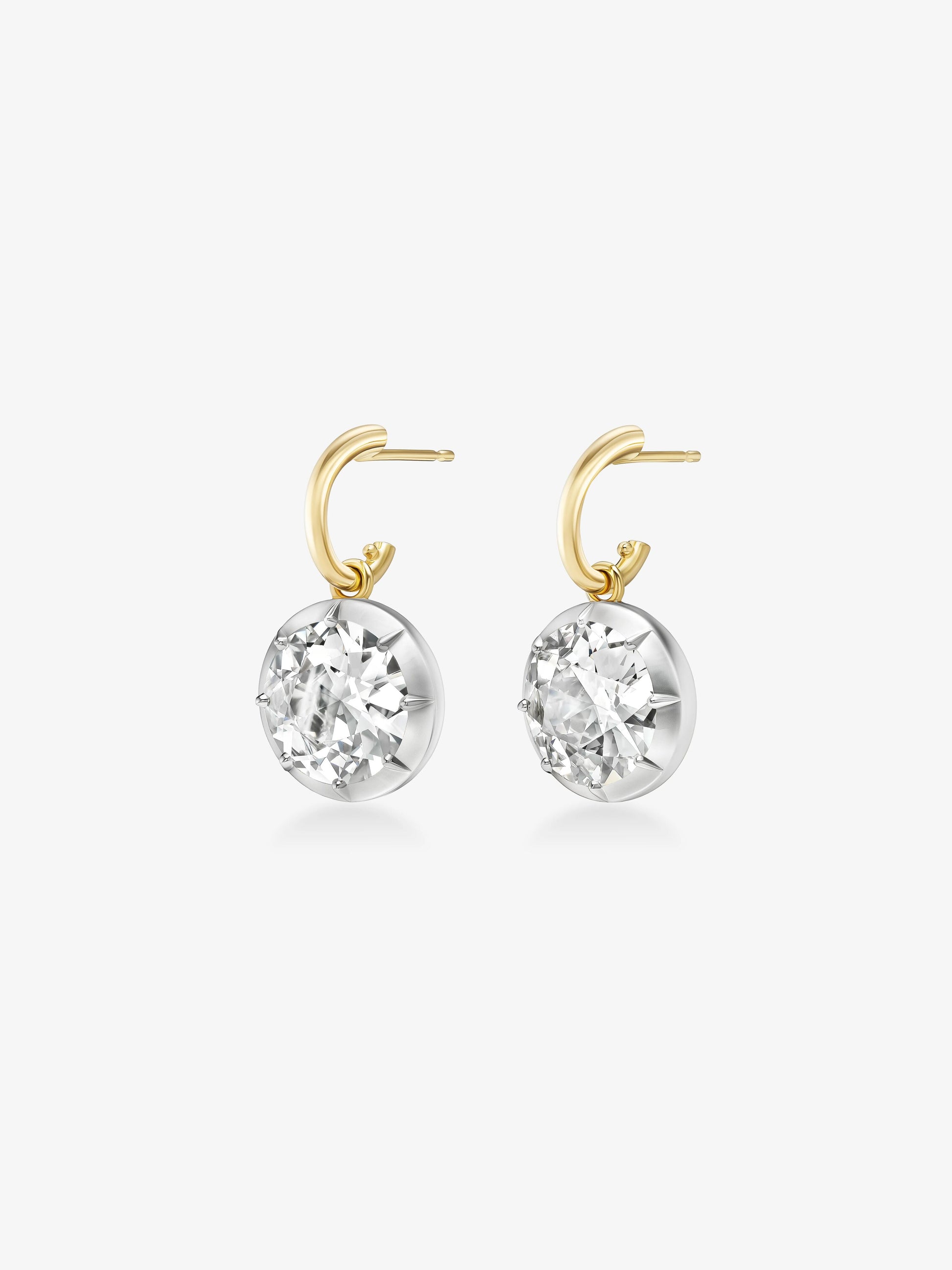 5.90ct Diamond & White Gold Gypset Hoop Earrings View 2