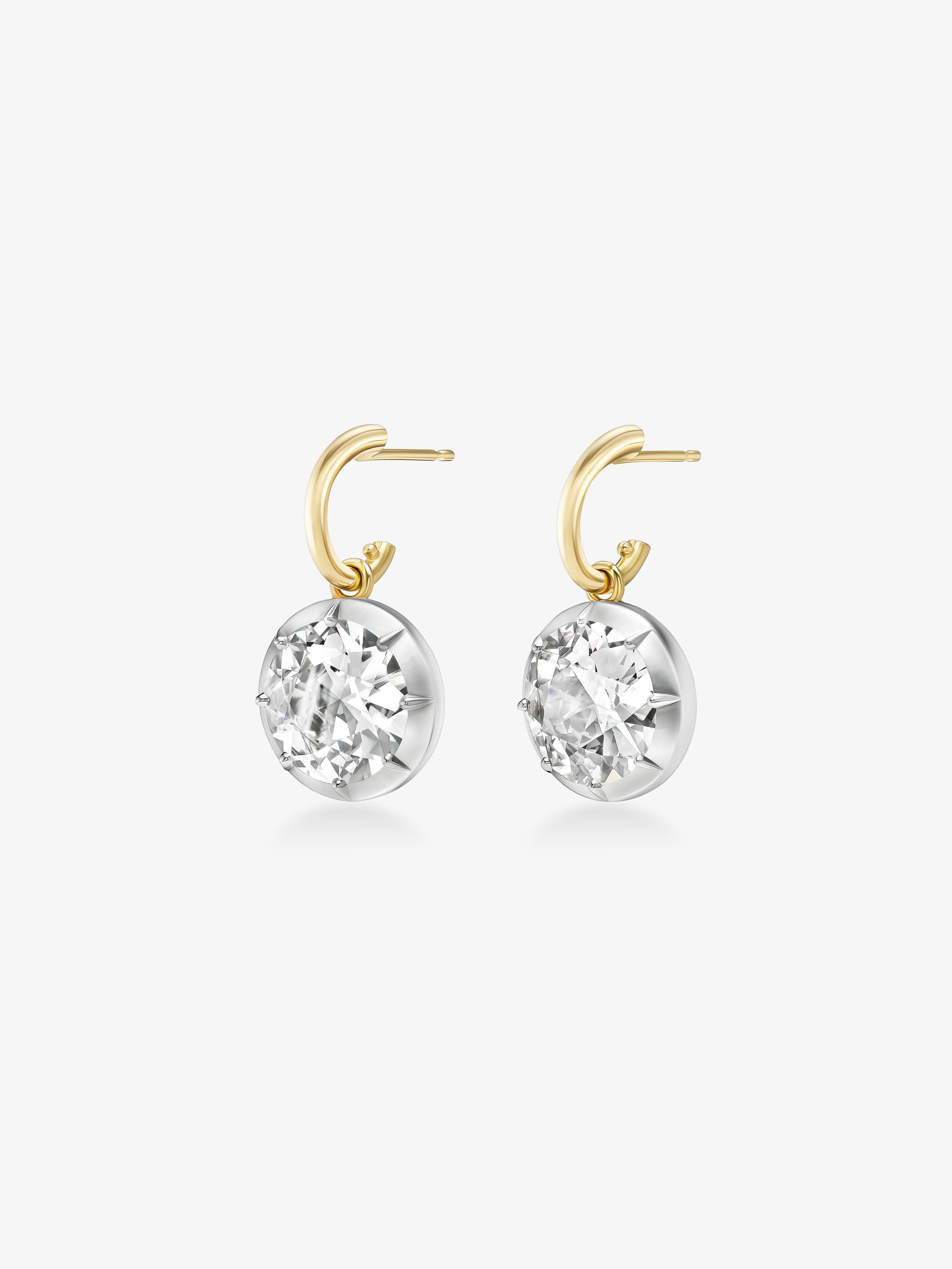 5.90ct Diamond & White Gold Gypset Hoop Earrings View 2