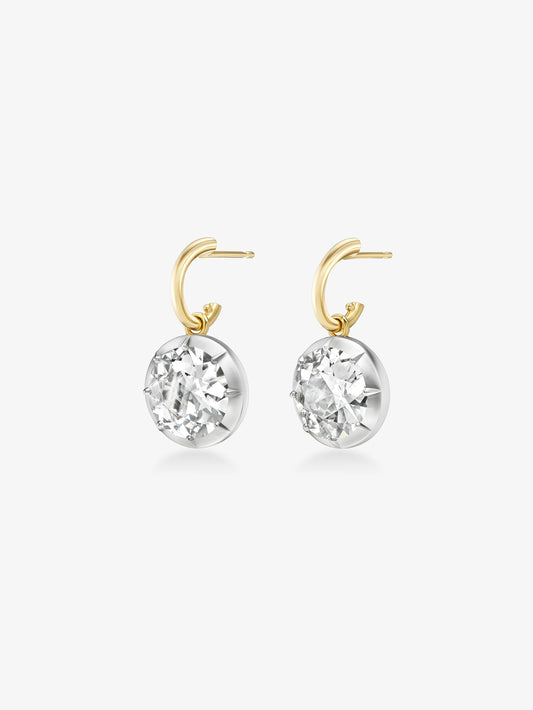 5.90ct Diamond & White Gold Gypset Hoop Earrings View 2