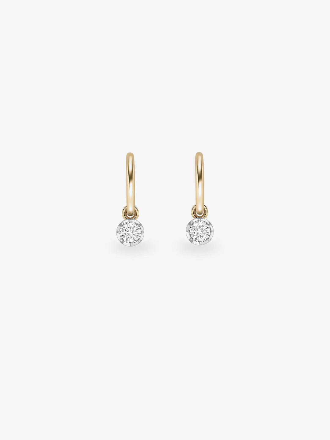 0.20ct Diamond & White Gold Gypset Hoop Earrings  View 1