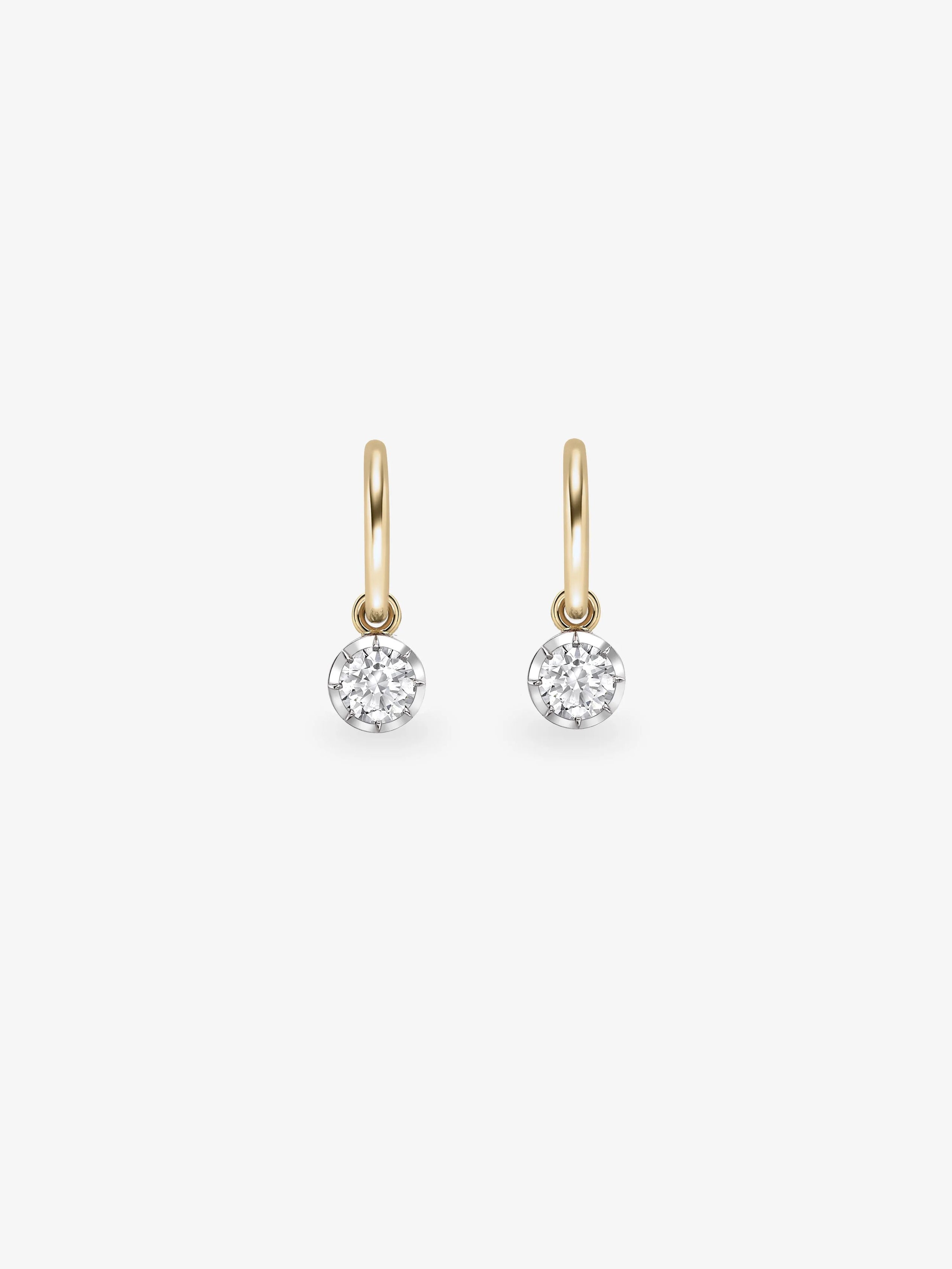 0.40ct Diamond & White Gold Gypset Hoop Earrings View 1