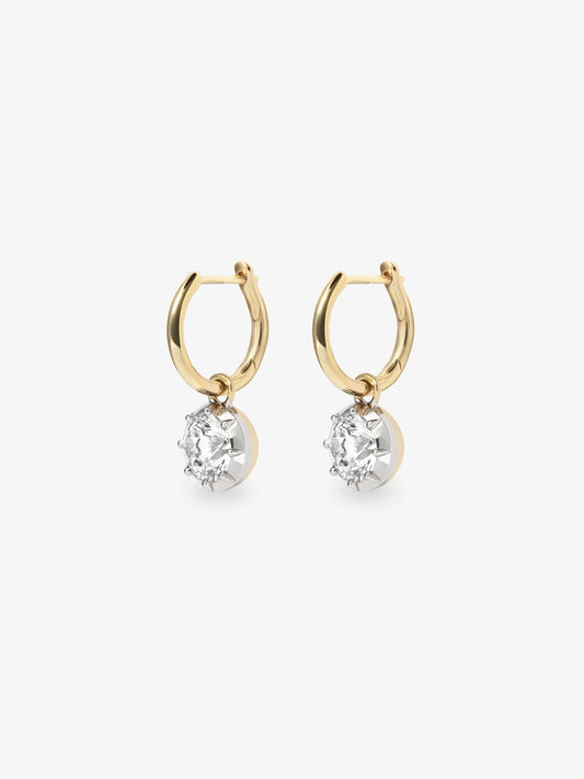 0.70ct Diamond & White Gold Gypset Hoop Earrings View 2
