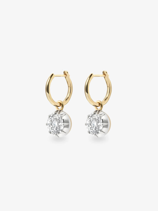 0.40ct Diamond & White Gold Gypset Hoop Earrings View 2