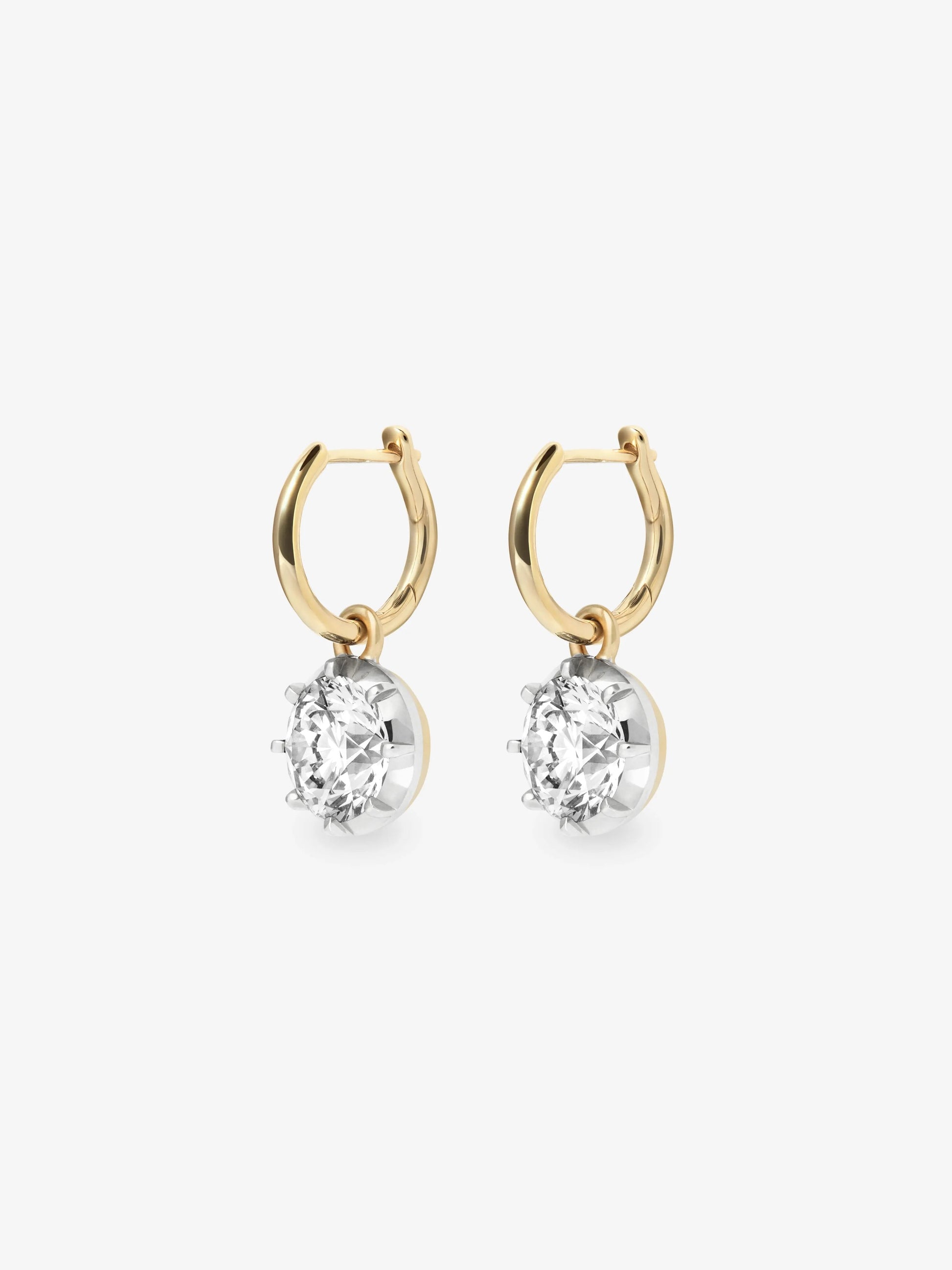 1.50ct Diamond & White Gold Gypset Hoop Earrings View 2