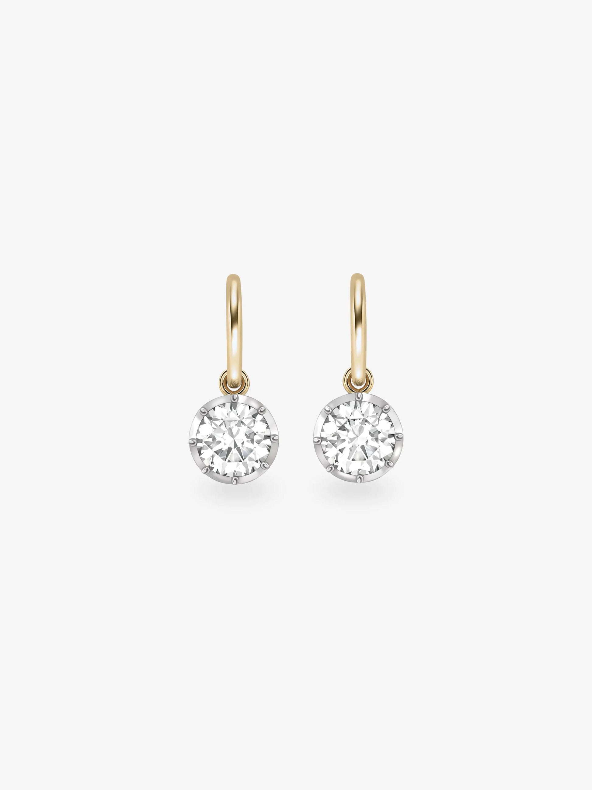 1.50ct Diamond & White Gold Gypset Hoop Earrings View 1
