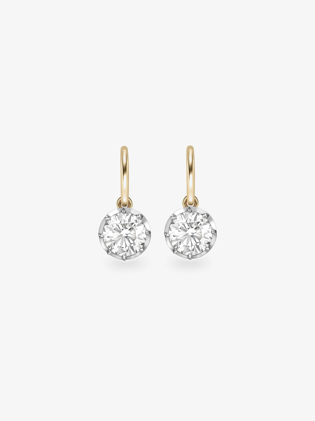 2ct Diamond & White Gold Gypset Hoop Earrings  View 1