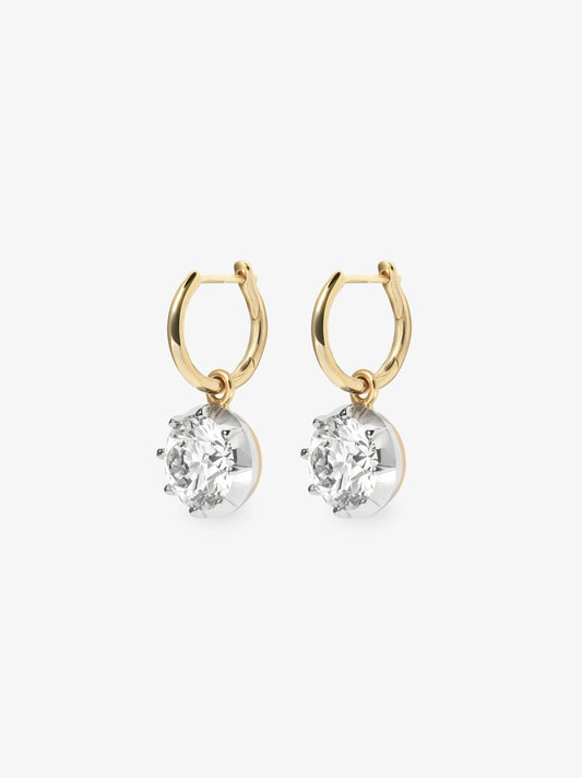 2ct Diamond & White Gold Gypset Hoop Earrings View 2
