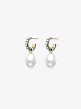 Diamond & Pearl Cut-Down Hoop Earrings