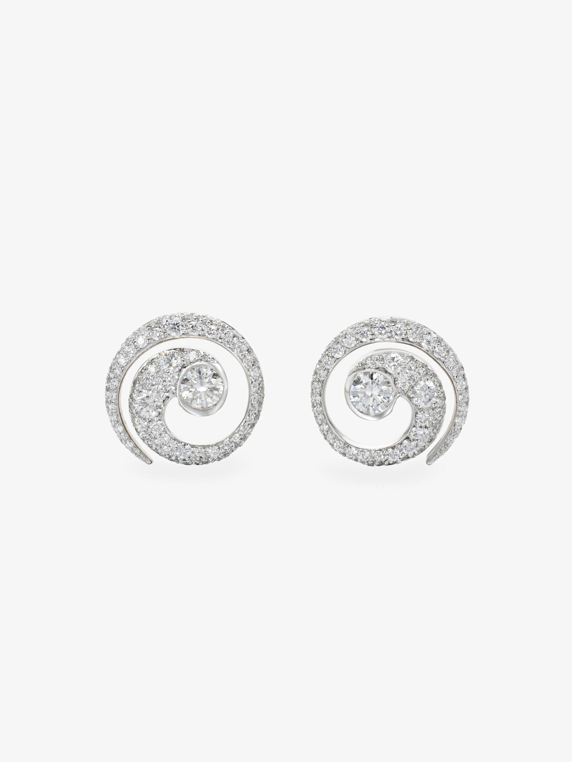 Tattoo Diamond & White Gold Stud Earrings View 1