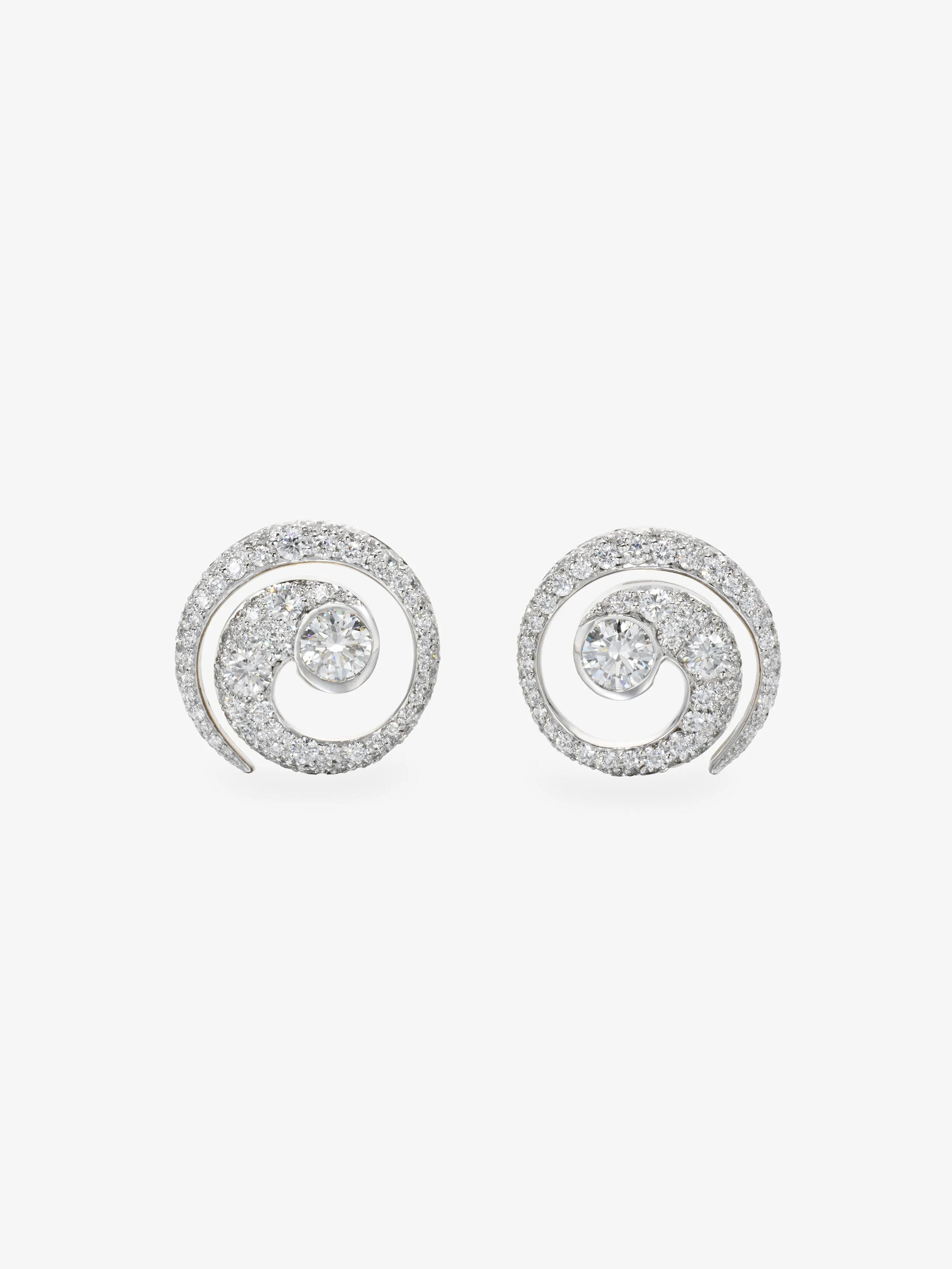 Tattoo Diamond & White Gold Stud Earrings View 1
