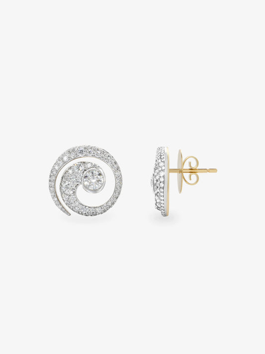 Tattoo Diamond & White Gold Stud Earrings View 2