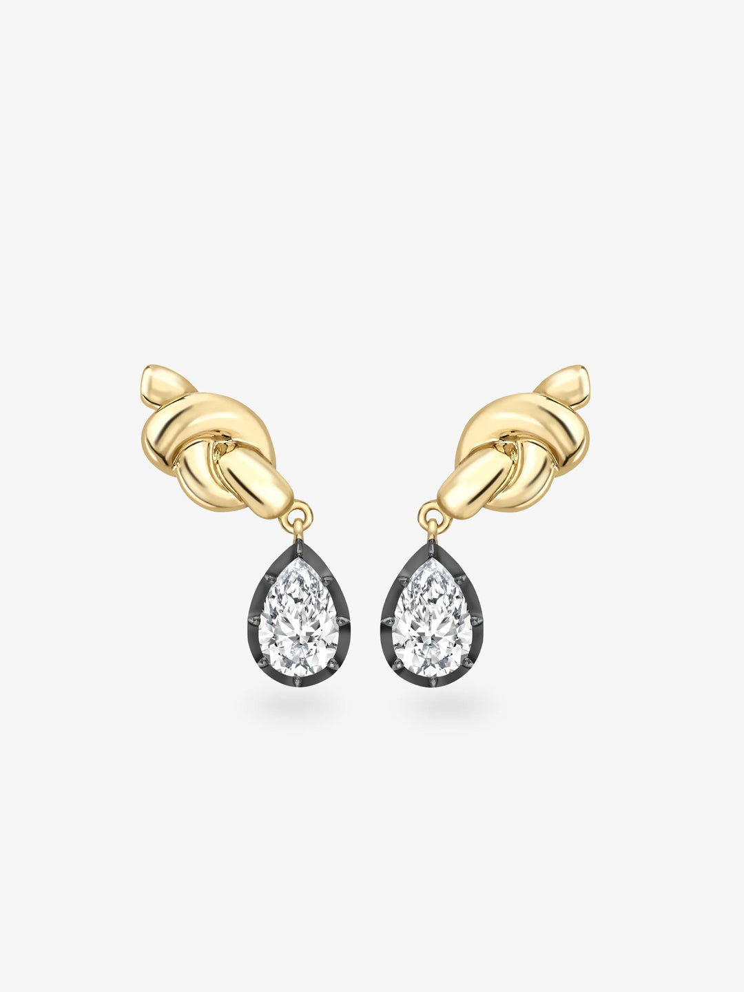 Hello Sailor Pear-Shaped Diamond Hitch Knot Earrings  View 1