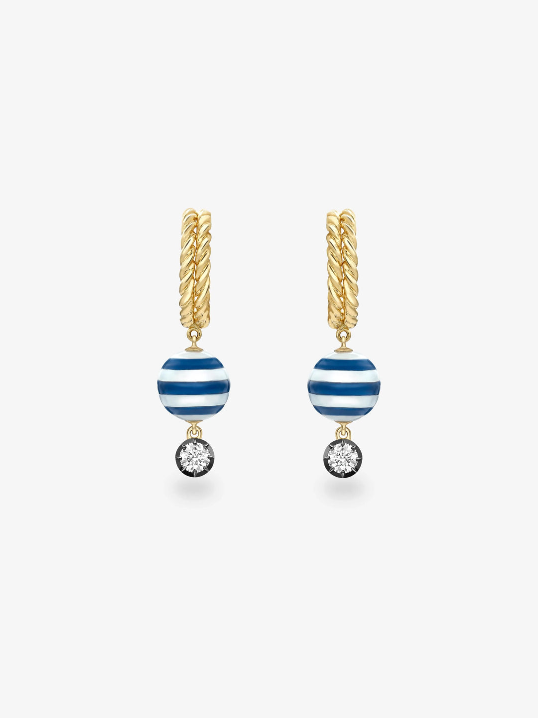 Hello Sailor Rope & Pearl Hoop Earrings  View 1