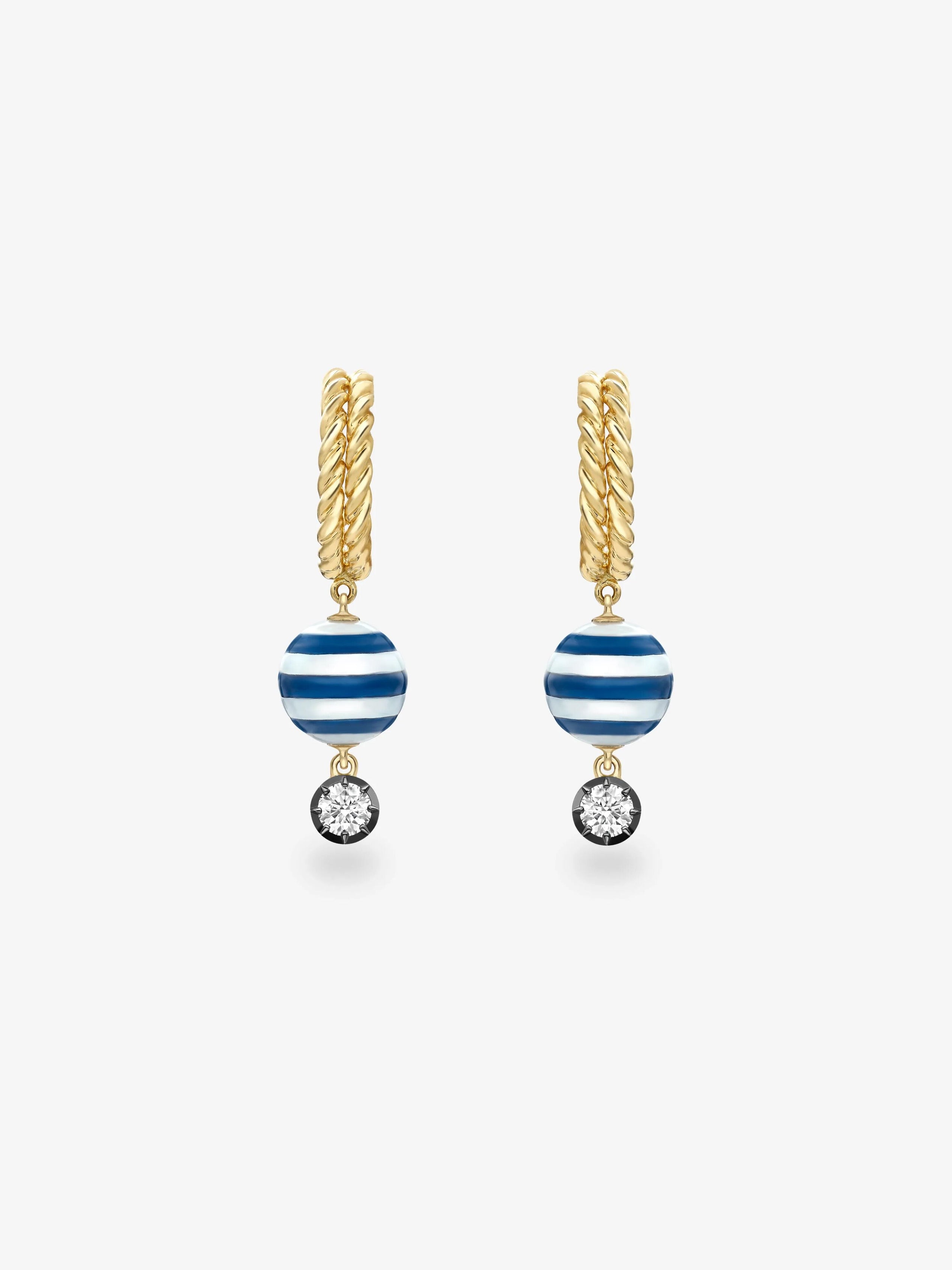 Hello Sailor Rope & Pearl Hoop Earrings View 1