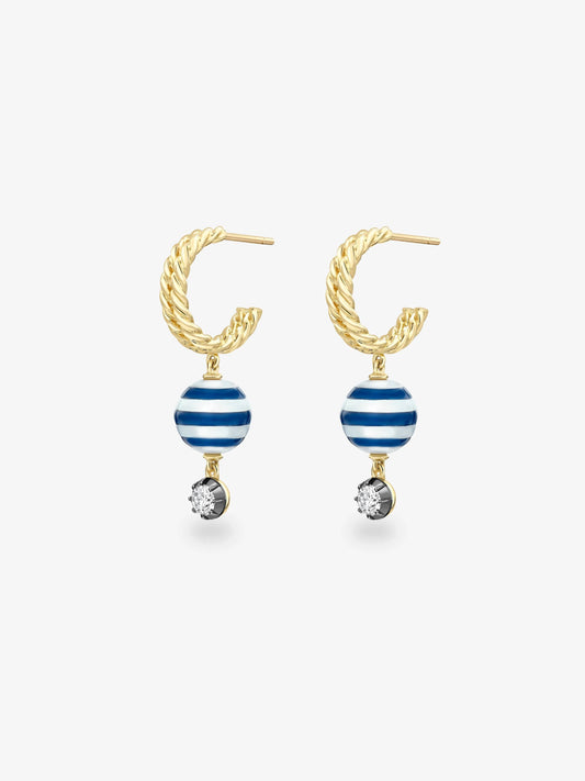Hello Sailor Rope & Pearl Hoop Earrings View 2