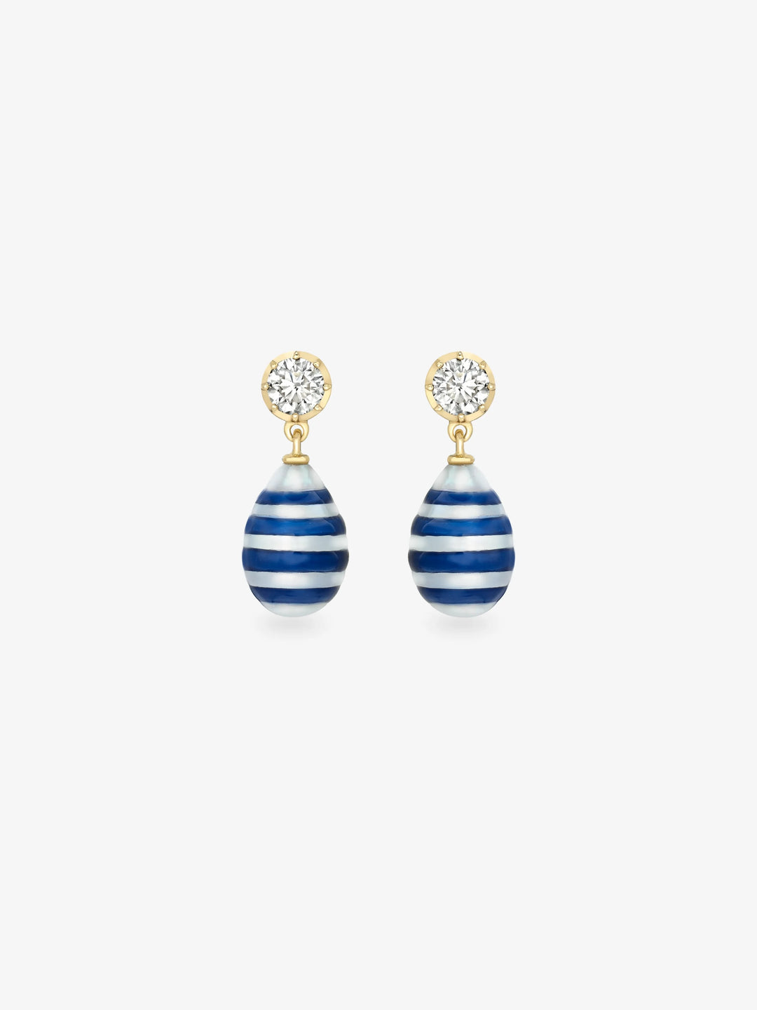 Hello Sailor Breton Pearl & Diamond Earrings  View 1