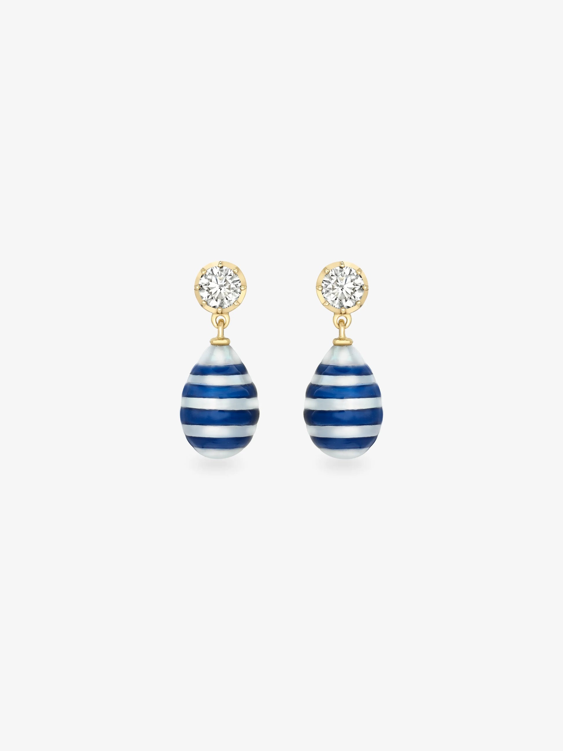 Hello Sailor Breton Pearl & Diamond Earrings View 1