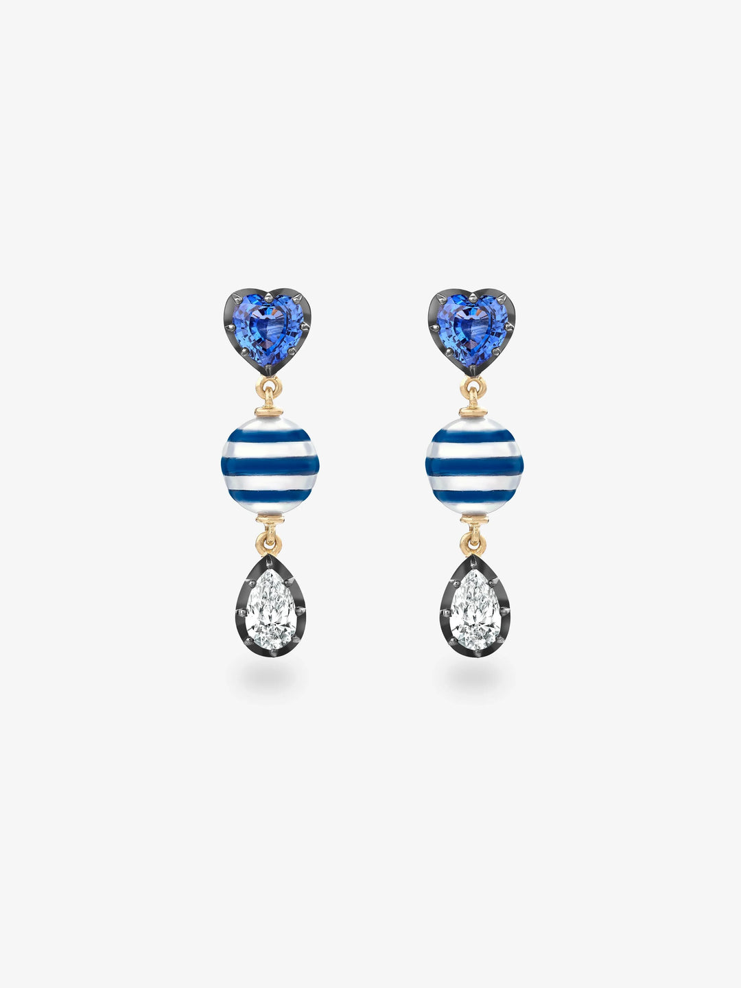 Hello Sailor You're My Anchor Sapphire, Pearl & Diamond Earrings  View 1
