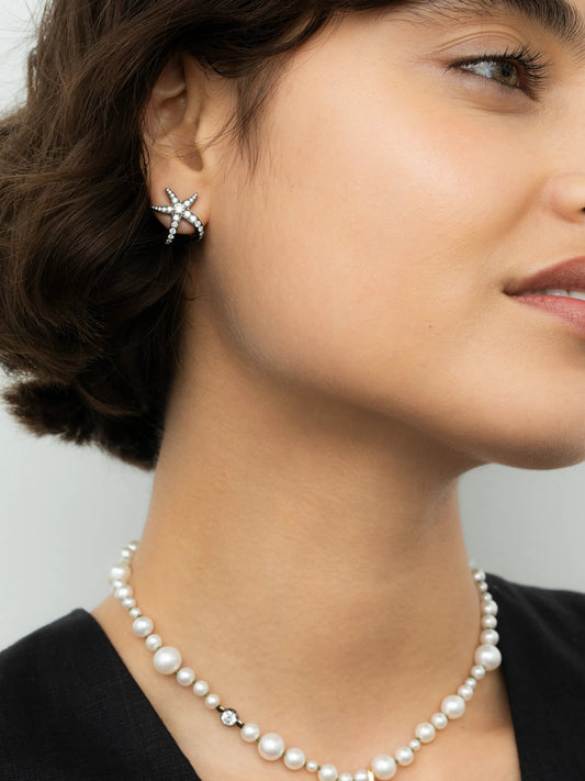 Hello Sailor Starfish Diamond Stud Earrings View 3