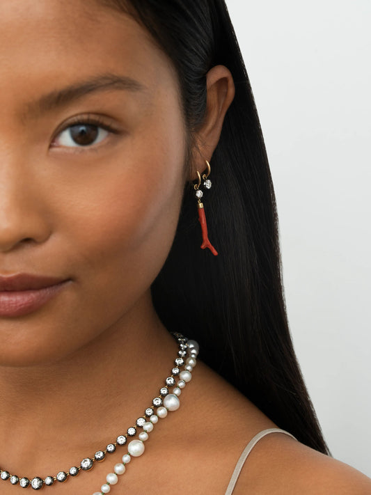 Hello Sailor Coral Single Gypset Hoop Earring View 2